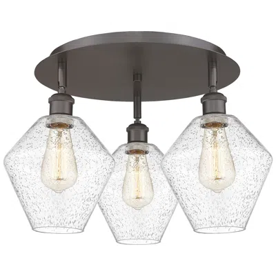 Innovations Lighting Cindyrella 19.75"w 3 Light Oil Rubbed Bronze Flush Mount W/ Seedy Shad