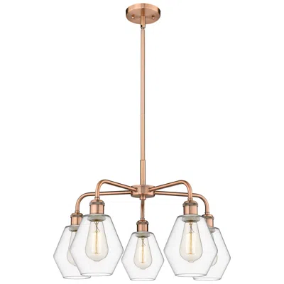 Innovations Lighting Cindyrella 24"w 5 Light Copper Stem Hung Chandelier With Clear Shade