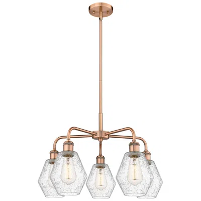 Innovations Lighting Cindyrella 24"w 5 Light Copper Stem Hung Chandelier With Seedy Shade