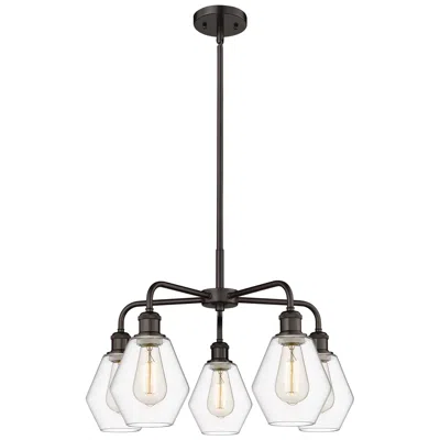 Innovations Lighting Cindyrella 24"w 5 Light Oil Rubbed Bronze Stem Chandelier W/ Clear Sha In White