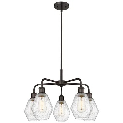 Innovations Lighting Cindyrella 24"w 5 Light Oil Rubbed Bronze Stem Chandelier W/ Seedy Sha In Black