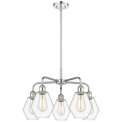 Innovations Lighting Cindyrella 24"w 5 Light Polished Chrome Stem Hung Chandelier W/ Clear