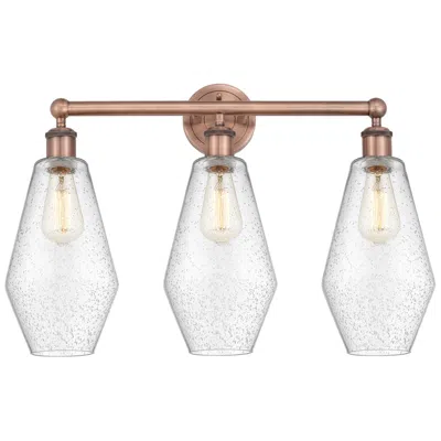 Innovations Lighting Cindyrella 25"w 3 Light Antique Copper Bath Vanity Light With Seedy Sh
