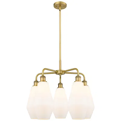 Innovations Lighting Cindyrella 25"w 5 Light Brushed Brass Stem Chandelier W/ Cased White S