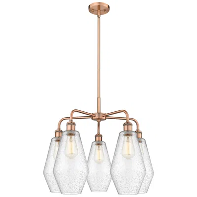 Innovations Lighting Cindyrella 25"w 5 Light Copper Stem Hung Chandelier With Seedy Shade