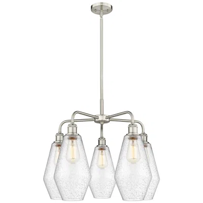 Innovations Lighting Cindyrella 25"w 5 Light Satin Nickel Stem Hung Chandelier With Seedy S