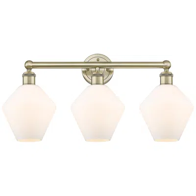 Innovations Lighting Cindyrella 26"w 3 Light Antique Brass Bath Light With Cased White Shad