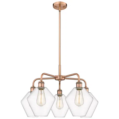 Innovations Lighting Cindyrella 26"w 5 Light Copper Stem Hung Chandelier With Clear Shade
