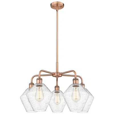 Innovations Lighting Cindyrella 26"w 5 Light Copper Stem Hung Chandelier With Seedy Shade