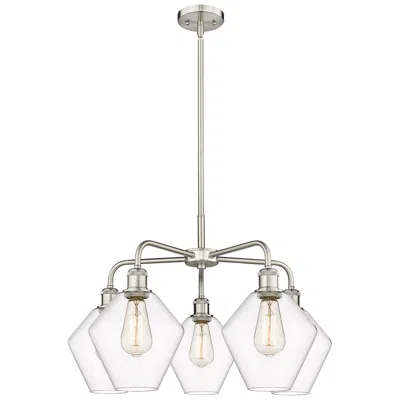 Innovations Lighting Cindyrella 26"w 5 Light Satin Nickel Stem Hung Chandelier With Clear S