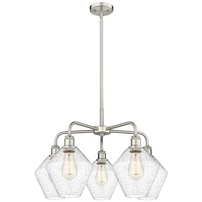 Innovations Lighting Cindyrella 26"w 5 Light Satin Nickel Stem Hung Chandelier With Seedy S