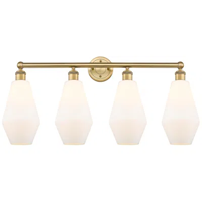 Innovations Lighting Cindyrella 34"w 4 Light Brushed Brass Bath Light With Cased White Shad