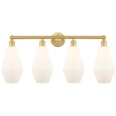 Innovations Lighting Cindyrella 34"w 4 Light Satin Gold Bath Vanity Light With Cased White