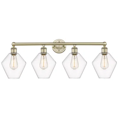 Innovations Lighting Cindyrella 35"w 4 Light Antique Brass Bath Vanity Light With Clear Sha In Multi