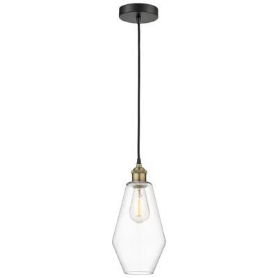 Innovations Lighting Cindyrella 7" Wide Black Brass Corded Mini Pendant With Clear Shade