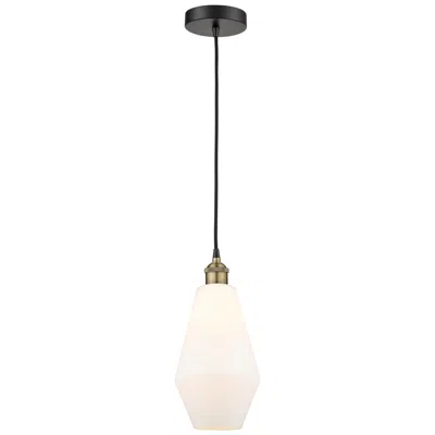Innovations Lighting Cindyrella 7"w Black Brass Corded Mini Pendant W/ Cased Matte White Sh