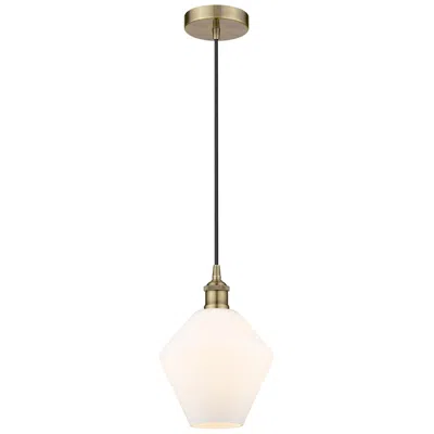 Innovations Lighting Cindyrella 8" Antique Brass Mini Pendant W/ Cased Matte White Shade