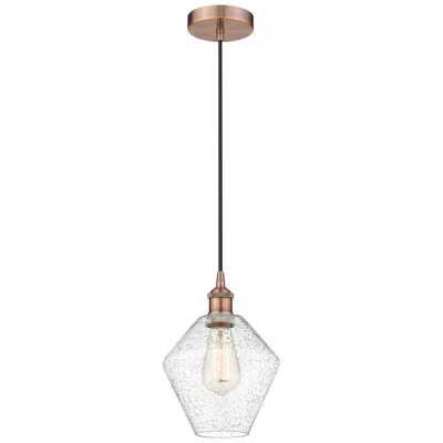 Innovations Lighting Cindyrella 8" Antique Copper Mini Pendant W/ Seedy Shade