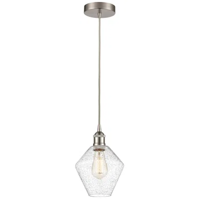 Innovations Lighting Cindyrella 8" Brushed Satin Nickel Mini Pendant W/ Seedy Shade