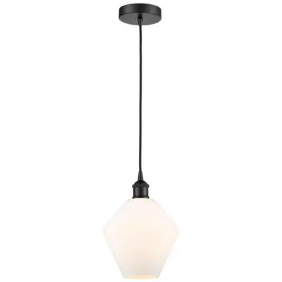 Innovations Lighting Cindyrella 8" Matte Black Mini Pendant W/ Cased Matte White Shade