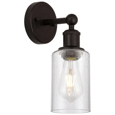 Innovations Lighting Clymer 2.6" High Oil Rubbed Bronze Sconce With Seedy Shade