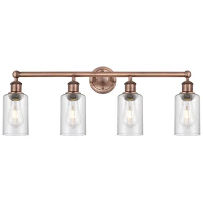 Innovations Lighting Clymer 30.88" Wide 4 Light Antique Copper Bath Vanity Light W/ Seedy S