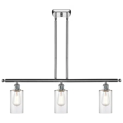 Innovations Lighting Clymer 36"w 3 Light Polished Chrome Stem Hung Island Light W/ Clear Sh