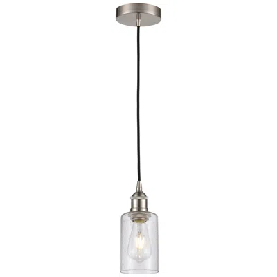 Innovations Lighting Clymer 3.88"w Brushed Satin Nickel Corded Mini Pendant W/ Seedy Shade