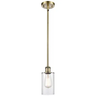 Innovations Lighting Clymer 4" Antique Brass Mini Pendant W/ Clear Shade