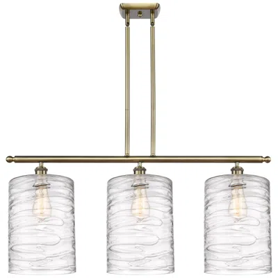 Innovations Lighting Cobbleskill 10" 3 Light Brass Island Light W/ Swirl Shade In Gold