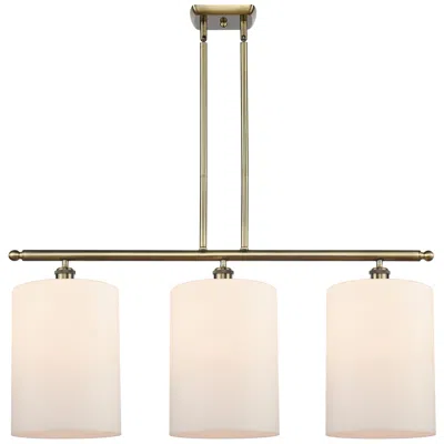 Innovations Lighting Cobbleskill 10" 3 Light Brass Island Light W/ White Shade