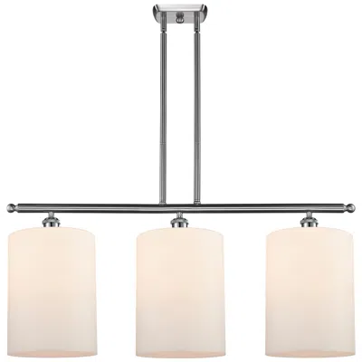 Innovations Lighting Cobbleskill 10" 3 Light Brushed Nickel Island Light W/ White Shade