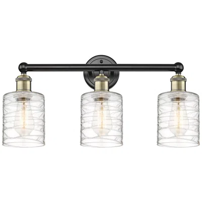 Innovations Lighting Cobbleskill 23" Wide Black Antique Brass 3-light Bath Light