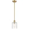 Innovations Lighting Cobbleskill 5"w Satin Gold And Clear Swirl Glass Mini Pendant In Gold