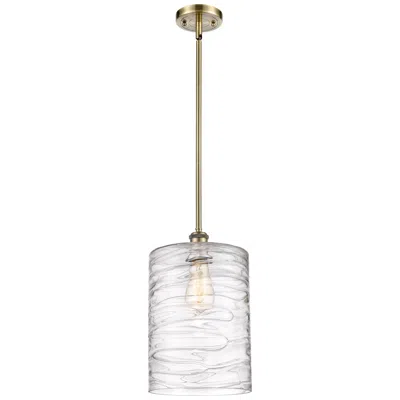 Innovations Lighting Cobbleskill 9" Antique Brass Mini Pendant W/ Deco Swirl Shade