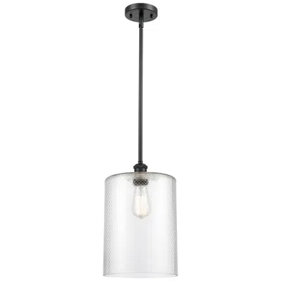 Innovations Lighting Cobbleskill 9" Matte Black Stem Hung Mini Pendant W/ Clear Shade