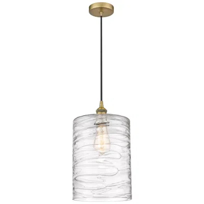 Innovations Lighting Cobbleskill 9" Mini Pendant - Brushed Brass - Deco Swirl Shade