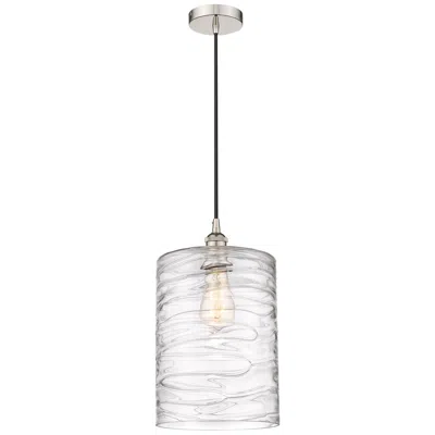 Innovations Lighting Cobbleskill 9" Mini Pendant - Polished Nickel - Deco Swirl Shade