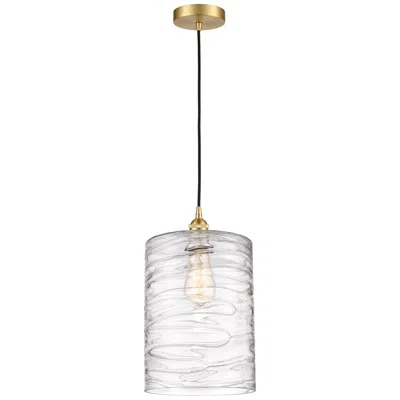 Innovations Lighting Cobbleskill 9" Mini Pendant - Satin Gold - Deco Swirl Shade