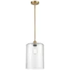 Innovations Lighting Cobbleskill 9" Satin Gold Stem Hung Mini Pendant W/ Clear Shade In Transparent