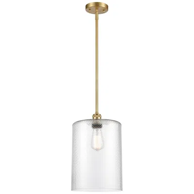 Innovations Lighting Cobbleskill 9" Satin Gold Stem Hung Mini Pendant W/ Clear Shade In Transparent