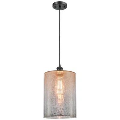 Innovations Lighting Cobbleskill 9"w Matte Black And Mercury Glass Mini Pendant