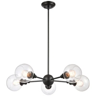 Innovations Lighting Concord 30" 5-light Matte Black Stem Hung Chandelier W/ Clear Shade