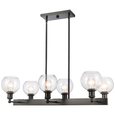 Innovations Lighting Concord 35" 6-light Matte Black Stem Hung Chandelier W/ Clear Shade