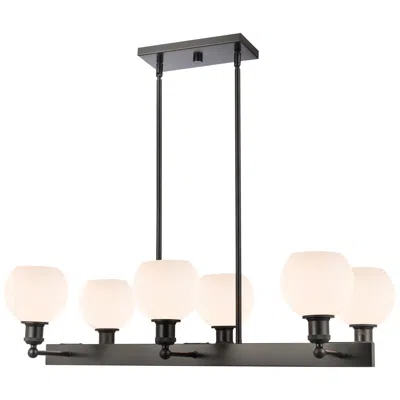Innovations Lighting Concord 35" 6-light Matte Black Stem Hung Chandelier W/ Matte White Sh