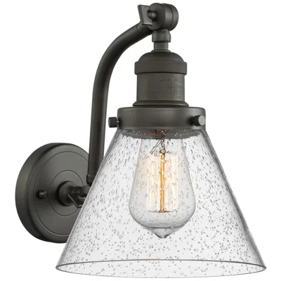 Innovations Lighting Cone 11 1/2"h Oil-rubbed Bronze With Seedy Glass Led Sconce