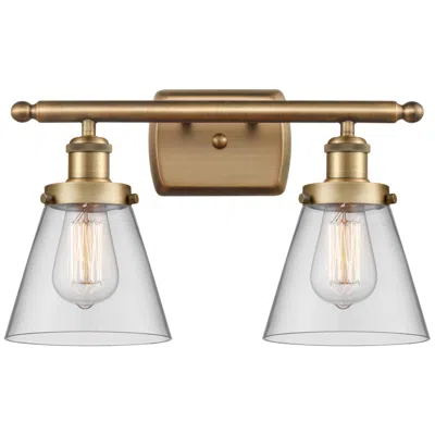 Innovations Lighting Cone 11"h Brushed Brass And Clear Glass 2-light Wall Sconce
