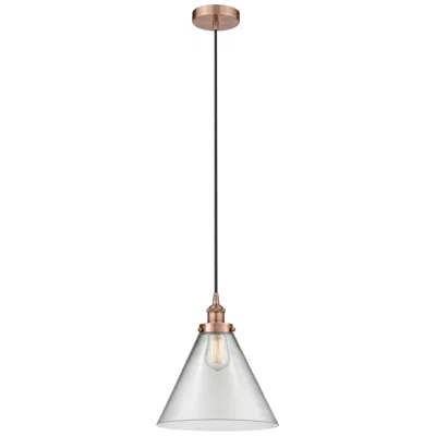 Innovations Lighting Cone 12" Antique Copper Mini Pendant W/ Clear Shade