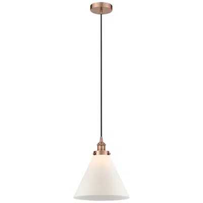 Innovations Lighting Cone 12" Antique Copper Mini Pendant W/ Matte White Shade
