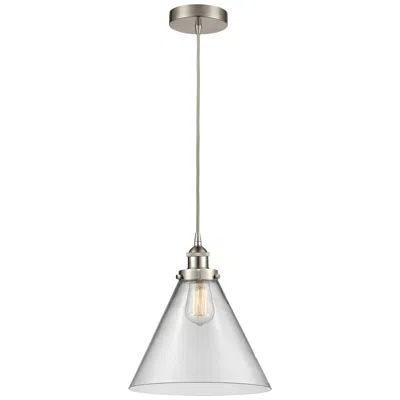 Innovations Lighting Cone 12" Brushed Satin Nickel Mini Pendant W/ Clear Shade